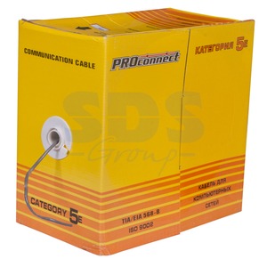 Кабель витая пара на катушке PROconnect 01-0022-3 UTP 2PR 24AWG CAT5e CCA (305 метров)