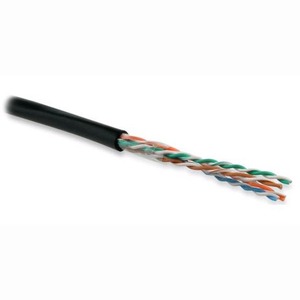 Кабель витая пара на катушке Hyperline UUTP4-C5E-S24-OUT-PE-BK-100 (100м)