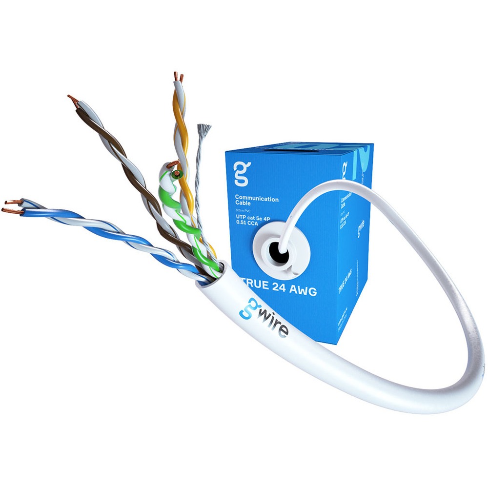 Кабель витая пара на катушке GWire UTP CAT5E 4P 0.51 BC PVC (305 м)