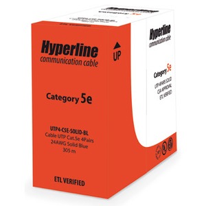 Кабель витая пара в нарезку Hyperline UTP4-C5E-SOLID-GY (1м)