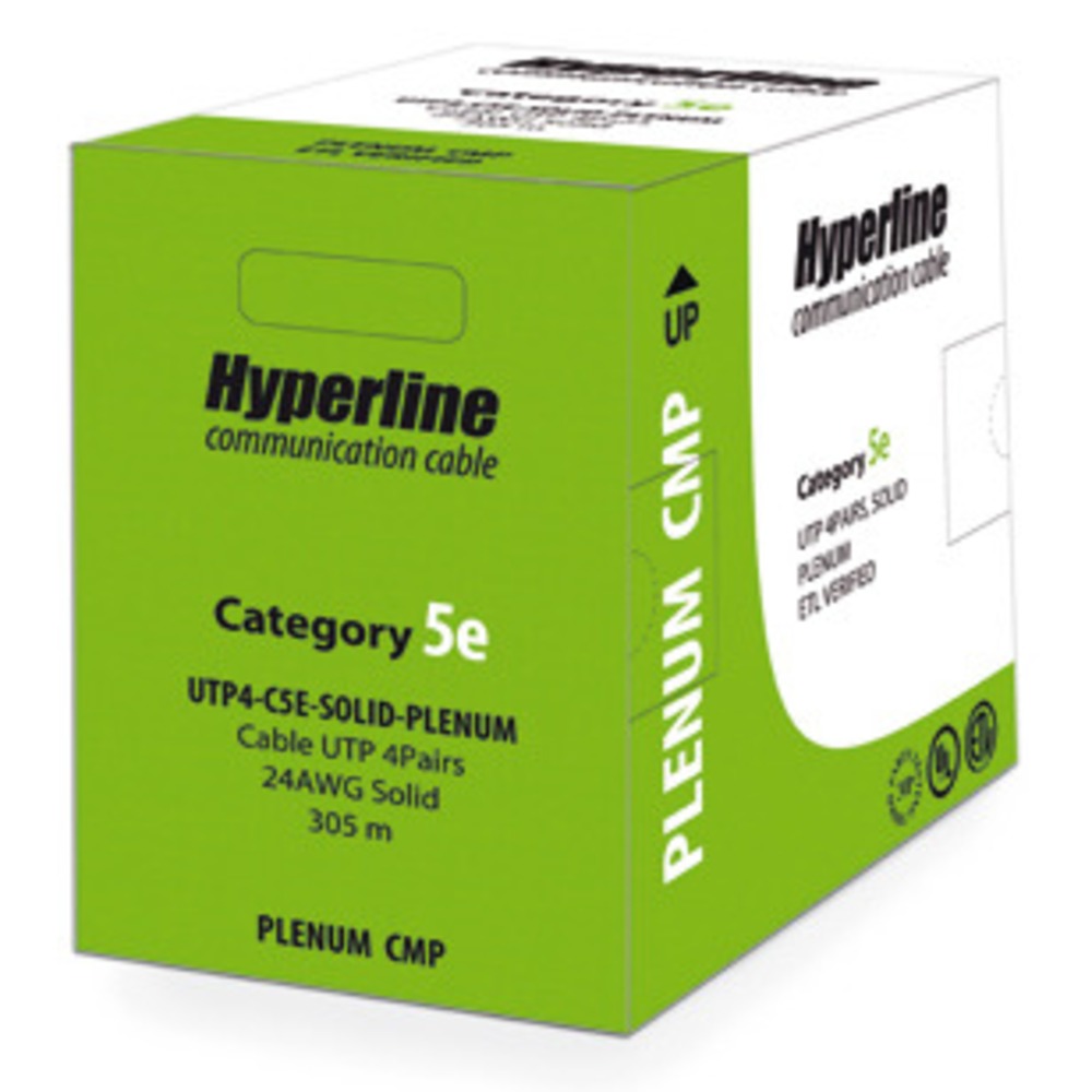 Кабель витая пара в нарезку Hyperline UTP4-C5e-SOLID-PLENUM (1м)