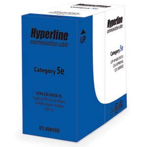 Кабель витая пара в нарезку Hyperline UTP4-C5E-PATCH-YL (1 м)