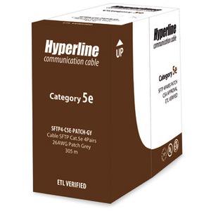 Кабель витая пара в нарезку Hyperline SFTP4-C5E-PATCH-GY (1 м)