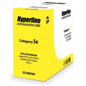Кабель витая пара в нарезку Hyperline FUTP4-C5E-P26-IN-PVC-YL (FTP4-C5E-PATCH-YL) (1 м)