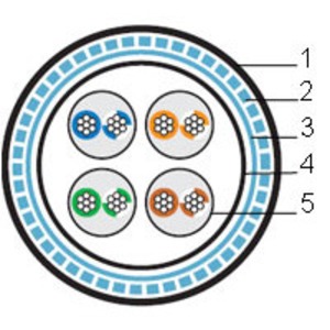 Кабель витая пара в нарезку Hyperline ISF4-C5E-P-I-CMR (1 м)