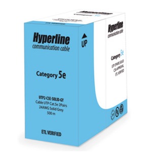 Кабель витая пара в нарезку Hyperline UTP2-C5E-SOLID-GY (1 м)