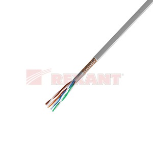 Кабель витая пара в нарезку Rexant 01-0342 SFTP 4PR 24AWG CAT5e (1 метр)
