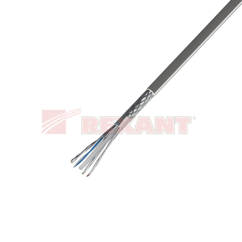 Кабель витая пара в нарезку Rexant 01-0542 SSTP 4PR 23AWG CAT7 (1 метр)