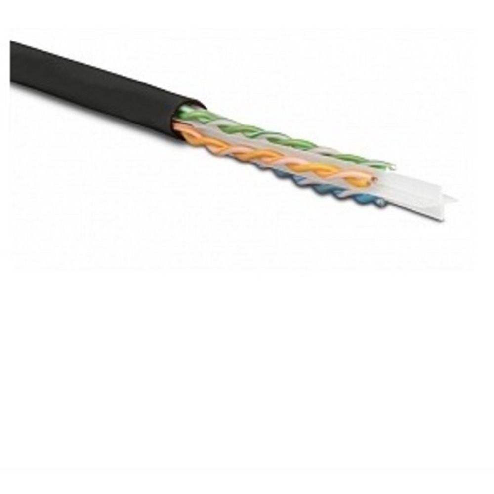 Кабель витая пара в нарезку Hyperline UTP4-C6-SOLID-LSZH-BK (1 м)