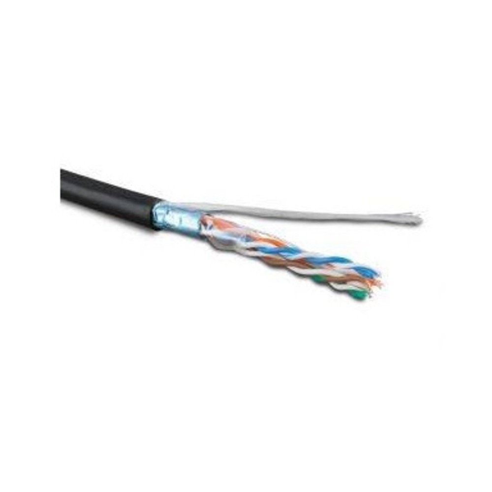 Кабель витая пара в нарезку Hyperline FTP4-C5E-SOLID-OUTDOOR-LSZH-BK (1 м)