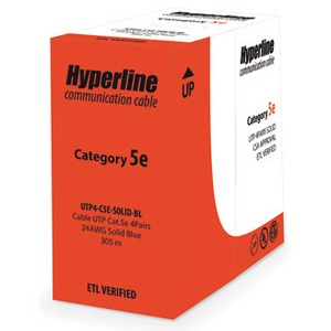 Кабель витая пара в нарезку Hyperline UUTP4-C5E-S24-IN-PVC-BL (1м)