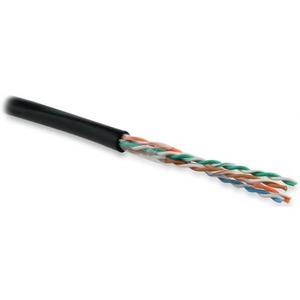 Кабель витая пара в нарезку Hyperline UUTP4-C5E-S24-OUT-PE-BK (1м)