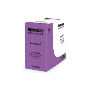 Кабель витая пара в нарезку Hyperline UUTP4-C6-S23-IN-PVC-BL (1м)