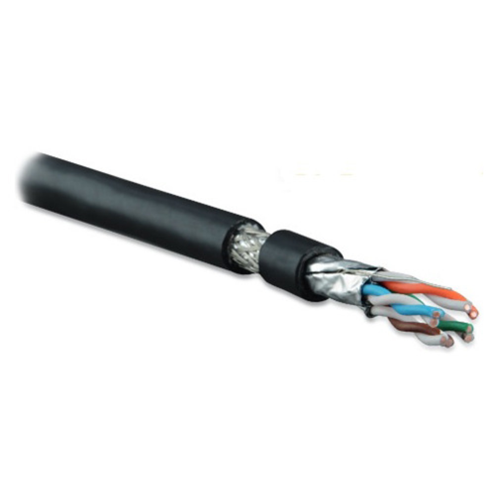Кабель витая пара в нарезку Hyperline SFTP4-C7A-S22-OUT-PE-BK (1м)