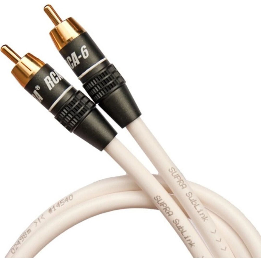 Кабель сабвуферный 1xRCA-1xRCA Supra SubLink White 15.0m