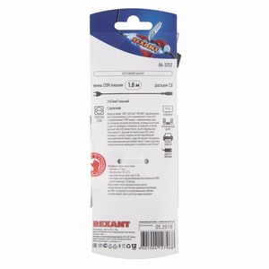 Шнур сетевой Rexant 06-3252 2x0.5мм 1.8m