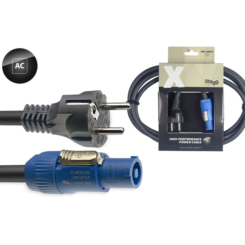 Кабель силовой Schuko - powerCON Stagg XPW5PCAPEU15 5.0m