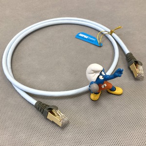 Кабель витая пара патч-корд Supra CAT 8 STP Patch FRHF Blue 0.5m