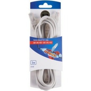 Патч-корд Rexant 06-3203 U/UTP CAT 5e серый 3.0m
