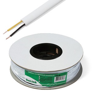 Кабель телефонный в нарезку DeLink Professional 2c White 100m