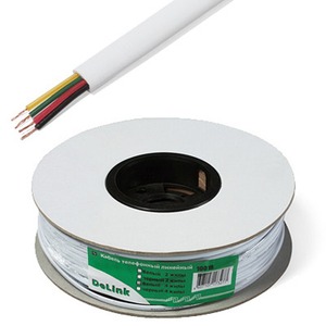 Кабель телефонный в нарезку DeLink Professional 4c White 100m