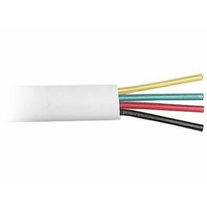 Кабель телефонный в нарезку NETKO 51010 4с, (CCS, 4*7*0,10), 100м, плоский, белый