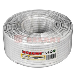 Кабель телефонный в нарезку Rexant 01-5301 6 жил 100м белый (ШТЛП-6)