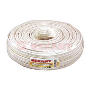 Кабель видеонаблюдения Rexant 01-4201 VCC-2 (2x0.5мм) белый (ККСВГ)