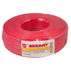 Кабель пожарной сигнализации Rexant 01-4551 КОПСЭВ нг(а) 1x2x0,2 мм2 (0,5мм) FRLS 180 min, бухта 200М