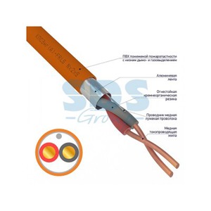 Кабель огнестойкий Rexant 01-4904-1 КПСЭнг(А)-FRLS 1x2x1,00 мм2 (200 метров)