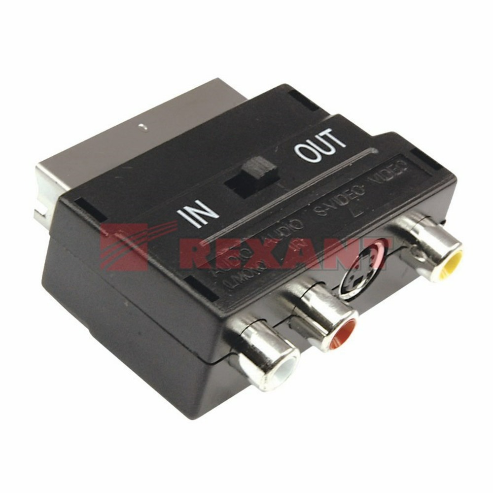 Переходник RCA - Scart Rexant 17-1051 Переходник SCART - 3xRCA+SVHS (1 штука)