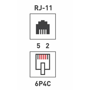 Переходник RJ11 - RJ11 Rexant 03-0031 Телефонный двойник RJ-14 (50 штук)