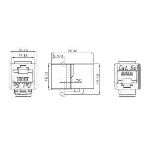 Переходник RJ45 - RJ45 Hyperline CA2-KJ-C5e-WH