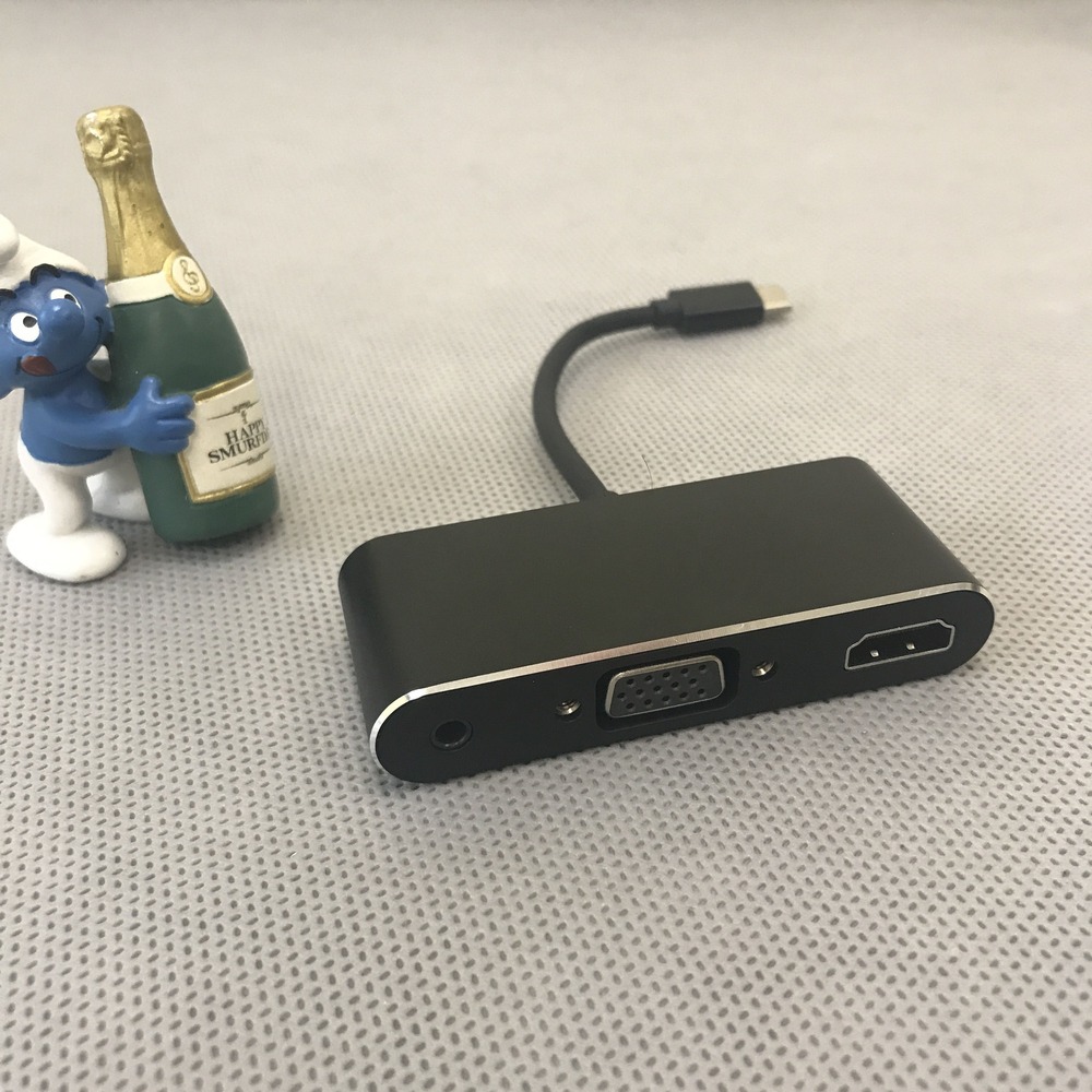 Переходник USB - HDMI Atcom AT2810 Переходник 0.1 м (Type-C <=> HDMI+VGA+USB) + Аудио