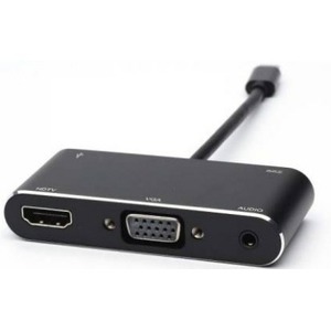 Переходник USB - HDMI Atcom AT2810 Переходник 0.1 м (Type-C <=> HDMI+VGA+USB) + Аудио