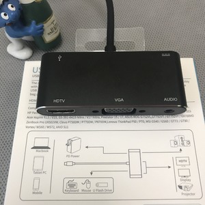 Переходник USB - HDMI Atcom AT2810 Переходник 0.1 м (Type-C <=> HDMI+VGA+USB) + Аудио