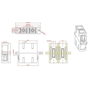 Оптический проходной адаптер SC-SC Hyperline FA-P11Z-DSC/DSC-N/BK-BL