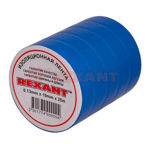 Изолента Rexant 09-2705 Изолента 15мм х 25м синяя, не горючая