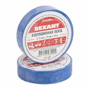 Изолента Rexant 09-2005 Изолента 15мм х 10м синяя (1 штука)