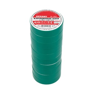 Изолента ПВХ Rexant 09-2003 15 мм х 10 м, зеленая (10 штук)