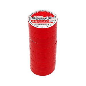 Изолента ПВХ Rexant 09-2004 15 мм х 10 м, красная, упаковка 10 роликов