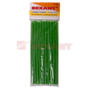 Клеевой пистолет и стержни Rexant 09-1202 зеленый (1 стержень)