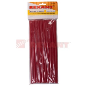 Клеевой пистолет и стержни Rexant 09-1204 красный (1 стержень)