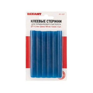 Стержни клеевые Rexant 09-1227 11 мм, 100 мм, синие (6 шт./уп.)