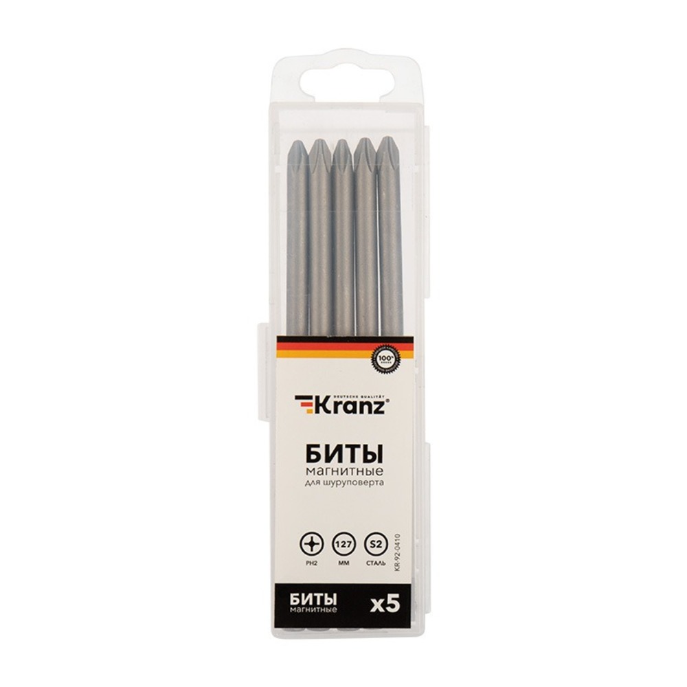 Бита для шуруповерта Kranz KR-92-0410 PH2х127 мм (упак. 5 шт.)