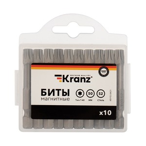 Бита для шуруповерта Kranz KR-92-0431 Torx T-40х50 мм (упак. 10 шт.)