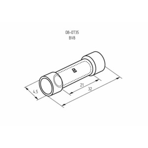 Соединительная гильза изолированная Rexant 08-0735 L-32 мм 6-10 мм красная (100 штук)