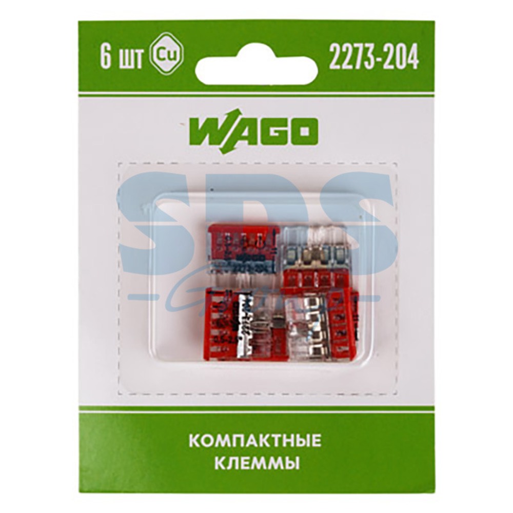 Соединитель кабеля WAGO 07-5133-06 Компактная 4-проводная клемма, 6 штук (серия 2273-204)