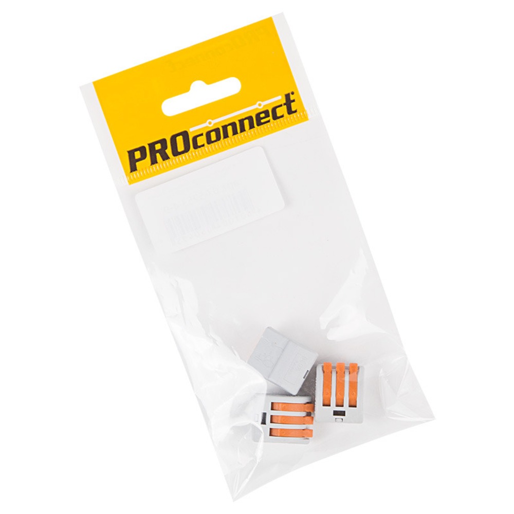 Соединительная клемма многоразовая PROconnect 07-5253-4-9 3-х проводная, серая (0,08-4 мм),  (3шт.)