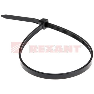 Хомут нейлоновый (кабельная стяжка) Rexant 07-0201 черный 4.0 х 200мм (100 штук)